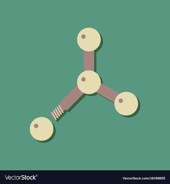 Flat icon design collection atom disconnection in vector image