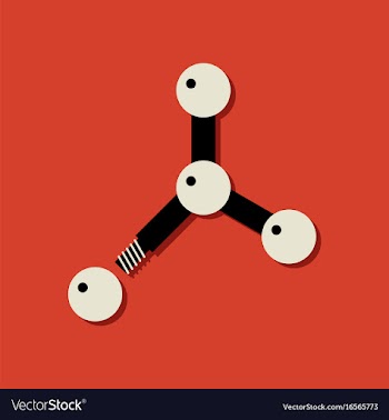 Flat icon design collection atom disconnection in vector image