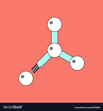 Flat icon design collection atom disconnection vector image