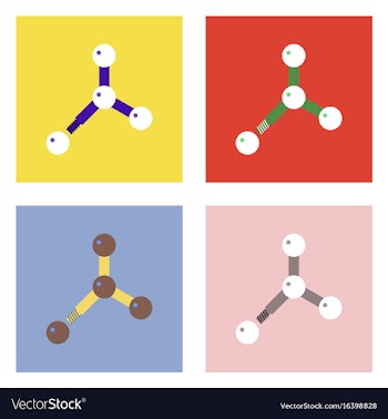 Flat icon design collection atom disconnection vector image
