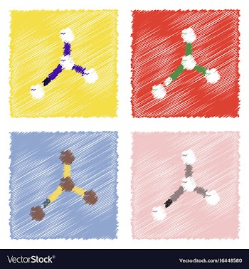 Flat icon design collection atom disconnection vector image