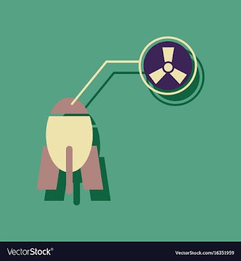 Flat icon design collection atomic bomb in vector image