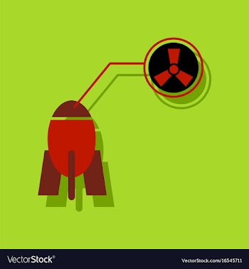 Flat icon design collection atomic bomb in vector image