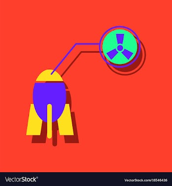 Flat icon design collection atomic bomb in vector image