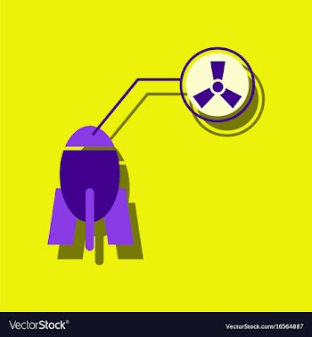 Flat icon design collection atomic bomb in vector image