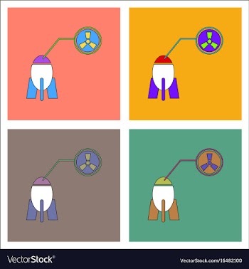 Flat icon design collection atomic bomb vector image