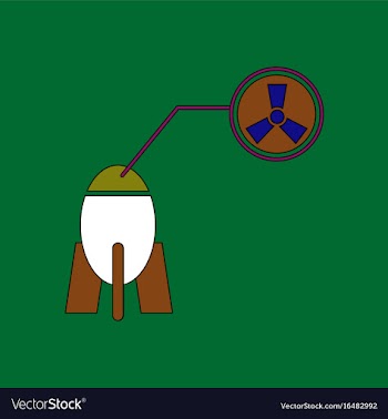 Flat icon design collection atomic bomb vector image