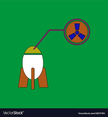 Flat icon design collection atomic bomb vector image