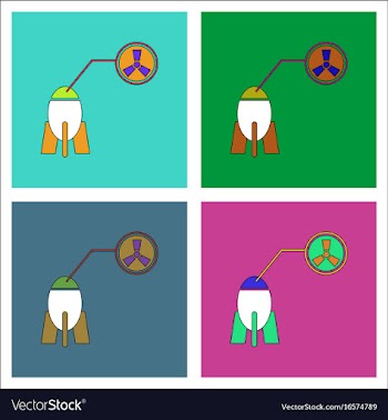 Flat icon design collection atomic bomb vector image