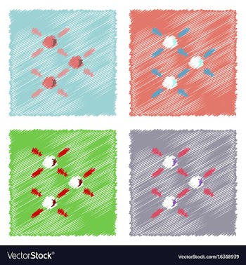 Flat icon design collection atomic energy in vector image