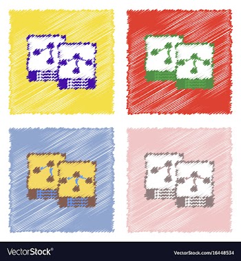 Flat icon design collection atoms and molecule in vector image