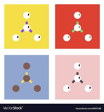 Flat icon design collection atoms disconnection vector image