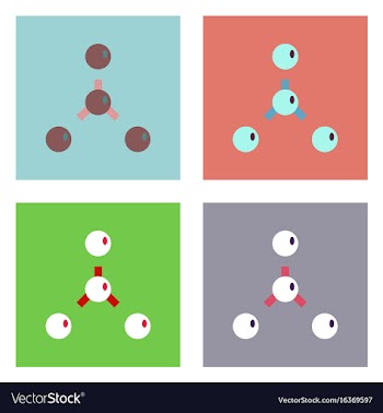 Flat icon design collection atoms disconnection vector image