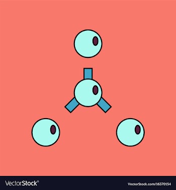 Flat icon design collection atoms disconnection vector image