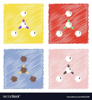 Flat icon design collection atoms disconnectionin vector image