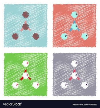 Flat icon design collection atoms disconnectionin vector image