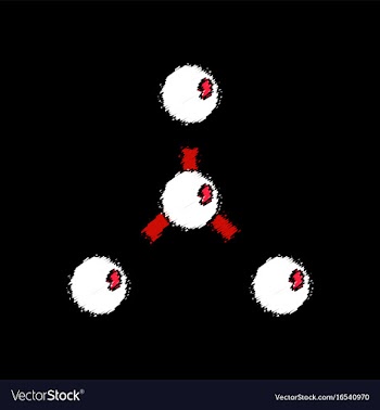 Flat icon design collection atoms disconnectionin vector image