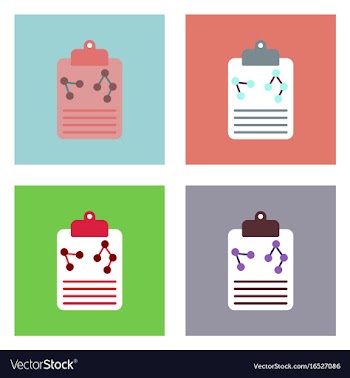 Flat icon design collection atoms on form vector image