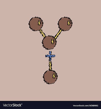 Flat icon design collection attaching molecules vector image