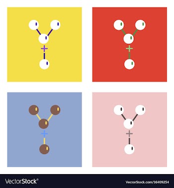Flat icon design collection attaching molecules vector image