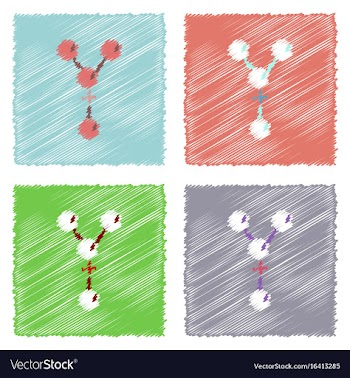 Flat icon design collection attaching molecules vector image