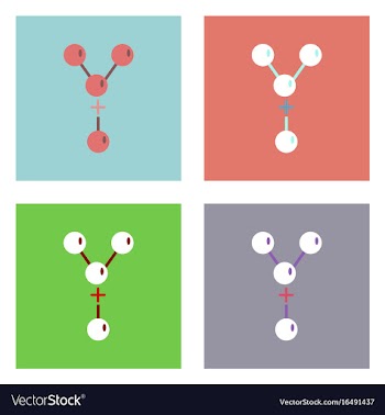 Flat icon design collection attaching molecules vector image