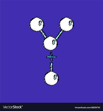 Flat icon design collection attaching molecules vector image