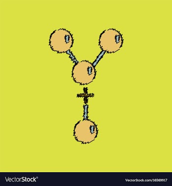 Flat icon design collection attaching molecules vector image