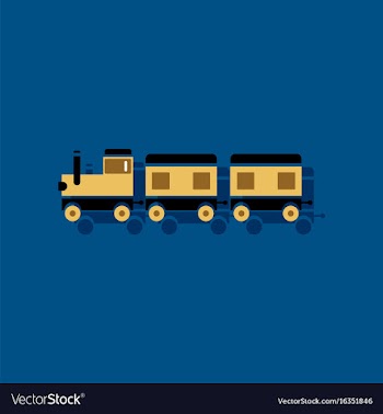 Flat icon design collection babies train in vector image