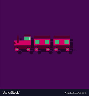 Flat icon design collection babies train in vector image