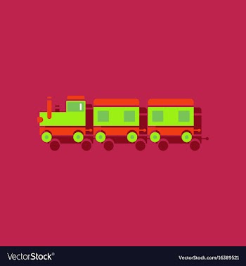 Flat icon design collection babies train in vector image