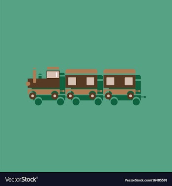 Flat icon design collection babies train in vector image