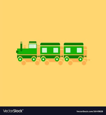 Flat icon design collection babies train in vector image