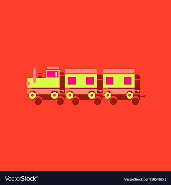 Flat icon design collection babies train in vector image