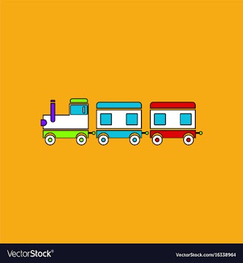 Flat icon design collection babies train vector image
