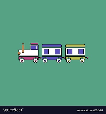 Flat icon design collection babies train vector image
