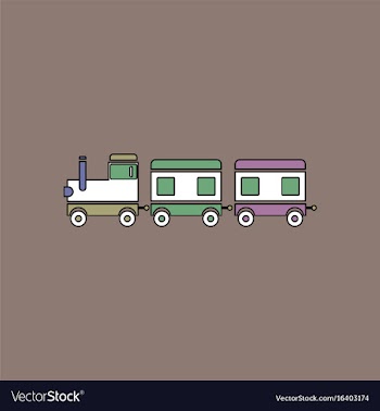 Flat icon design collection babies train vector image
