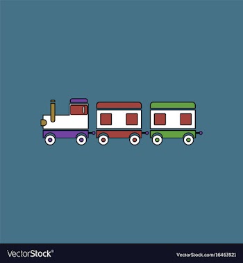 Flat icon design collection babies train vector image