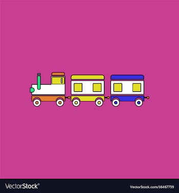 Flat icon design collection babies train vector image