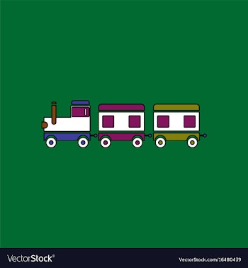 Flat icon design collection babies train vector image