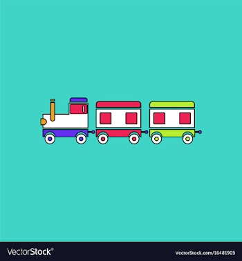 Flat icon design collection babies train vector image