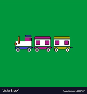 Flat icon design collection babies train vector image