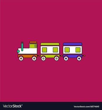 Flat icon design collection babies train vector image