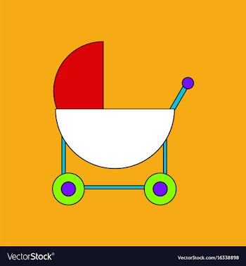 Flat icon design collection baby carriage vector image