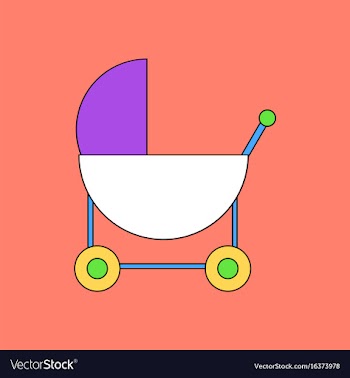 Flat icon design collection baby carriage vector image