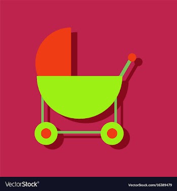 Flat icon design collection baby carriage vector image