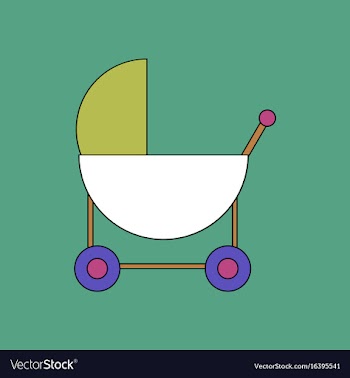 Flat icon design collection baby carriage vector image