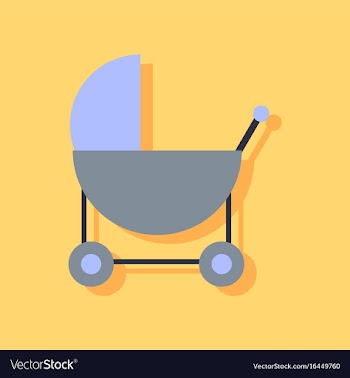 Flat icon design collection baby carriage vector image
