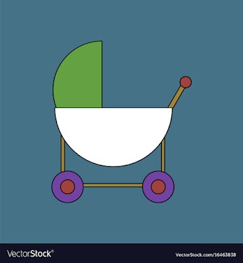 Flat icon design collection baby carriage vector image