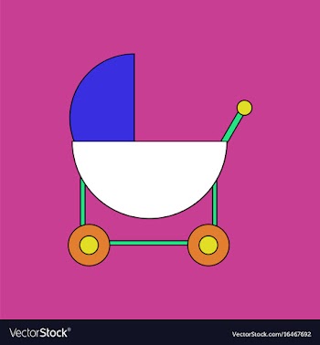 Flat icon design collection baby carriage vector image